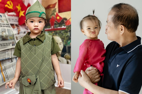 Con gái Thu Quỳnh đáng yêu trong trang phục 'em bé yêu nước'