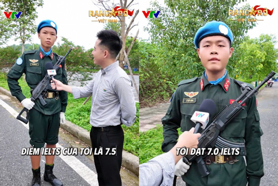 2 chiến sĩ tham gia diễu binh gây bùng nổ khi trả lời phỏng vấn bằng tiếng Anh