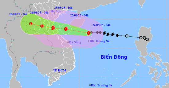 Bão số 5 cách Nghệ An khoảng 600km giật cấp 15, nguy cơ gây thiệt hại lớn