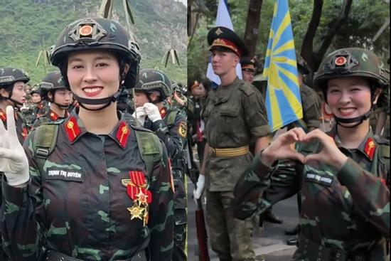 Danh tính nữ chiến sĩ có clip viral trên MXH với quân nhân điển trai người Nga