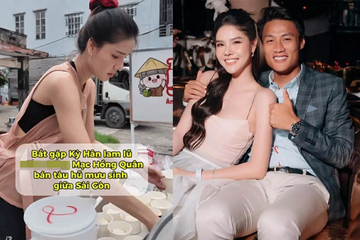 Xôn xao clip siêu mẫu Kỳ Hân - vợ Mạc Hồng Quân bán tàu hũ ở vỉa hè mưu sinh