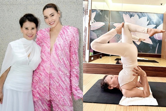 Khoảnh khắc mẹ Hồ Ngọc Hà tập yoga hơn cả diễn viên xiếc