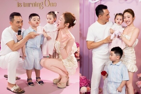 Khoảnh khắc đáng yêu của con gái diễn viên Chi Bảo trong đêm tiệc sinh nhật 1 tuổi