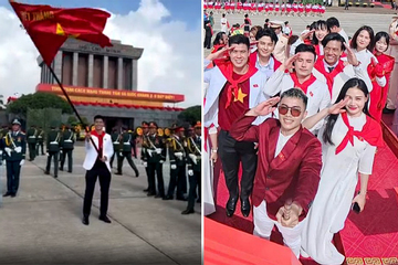 Cầu thủ Đỗ Duy Mạnh 'sĩ hết đời' với khoảnh khắc vẫy cờ ở Quảng trường Ba Đình