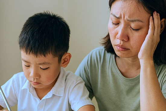 Dạy con lớp 1 tập viết, tôi suýt xuất huyết não