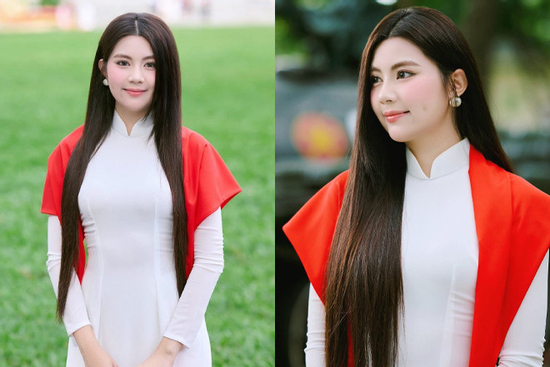 Con gái MC Quyền Linh khoe ảnh diện áo dài, nhan sắc gây tranh luận