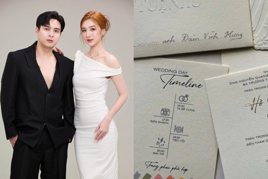 Lộ thiệp cưới của Hồ Quang Hiếu và bà xã, một chi tiết gây tranh cãi