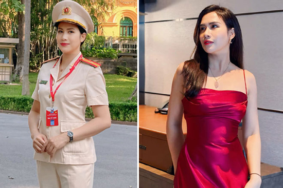 Nhan sắc nữ diễn viên mang quân hàm Thiếu tá công an, 'đối đầu' với Phương Oanh trong 'gió ngang khoảng trời xanh'