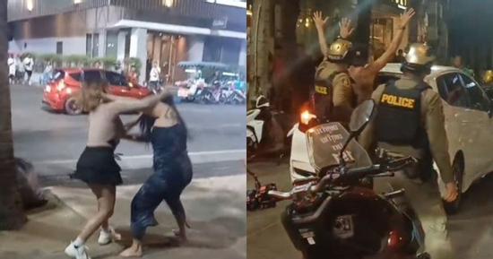 Hai người phụ nữ lao vào đánh nhau dữ dội ngay trên phố