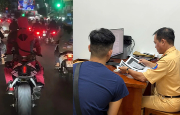 Xử phạt 'siêu anh hùng Marvel' lái mô tô phân khối lớn không đội mũ bảo hiểm