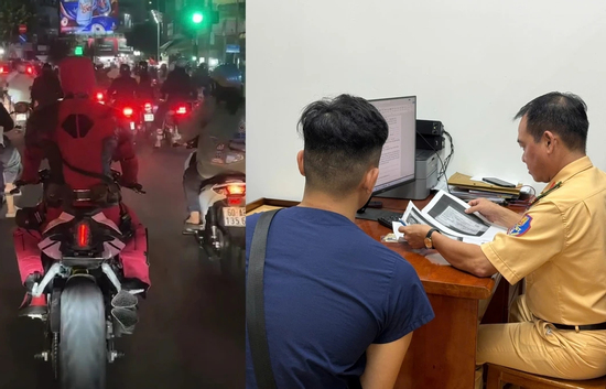 Xử phạt 'siêu anh hùng Marvel' lái mô tô phân khối lớn không đội mũ bảo hiểm