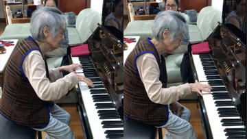 Cụ bà U90 tay lướt như múa trên phím đàn piano khiến giới trẻ mê mẩn