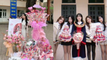 'Độc lạ' như gen Z, bê tráp chúc mừng bạn trong ngày chụp kỷ yếu