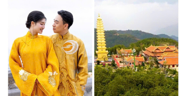 Cận cảnh ngôi chùa có bảo tháp dát vàng - Nơi doanh nhân Minh Hoàng và Á hậu Phương Nhi làm lễ Hằng thuận