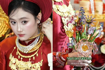Cô dâu Tây Ninh nhận quà cưới 35 tỷ, cầm hoa cưới 200 triệu