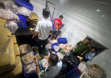 Đột kích kho lạnh doanh nghiệp, lộ diện hơn 740kg thịt cá không rõ nguồn gốc