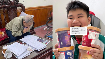 Ông nội 78 tuổi cặm cụi giải đề Toán, Văn, Anh để giúp cháu ôn thi học kỳ
