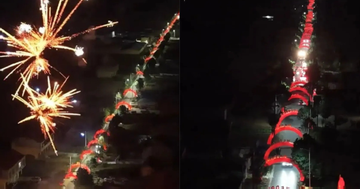Hàng xóm giúp chú rể làm 66 cổng chào dài 1,4km đến nhà cô dâu