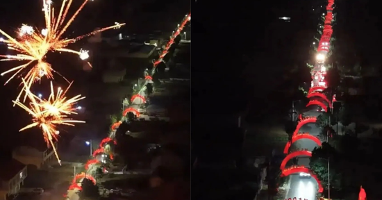 Hàng xóm giúp chú rể làm 66 cổng chào dài 1,4km đến nhà cô dâu