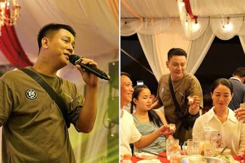 Hoài Lâm hát trong tiệc cưới