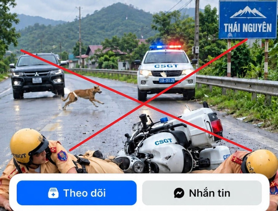Hình ảnh 2 CSGT gặp tai nạn ở Thái Nguyên là sản phẩm của AI