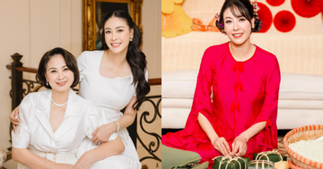 Hà Kiều Anh gói bánh chưng ở Mỹ, đón Tết cùng bố mẹ