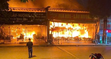 Cháy nhà hàng bia hơi tại Bắc Ninh, 1 người tử vong