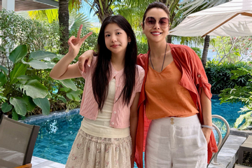 Con gái Jennifer Phạm thừa hưởng nét đẹp của cả bố lẫn mẹ