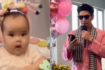 Giao diện hài hước của Huy Trần và con gái trong ngày đặc biệt của Ngô Thanh Vân