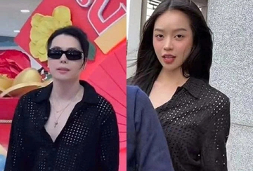 Hoa hậu Thanh Thủy bị nghi diện áo đôi cùng Trịnh Thăng Bình