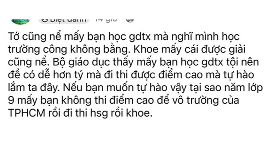 Ý kiến chê học sinh giáo dục thường xuyên đoạt giải học sinh giỏi gây 'bão' mạng