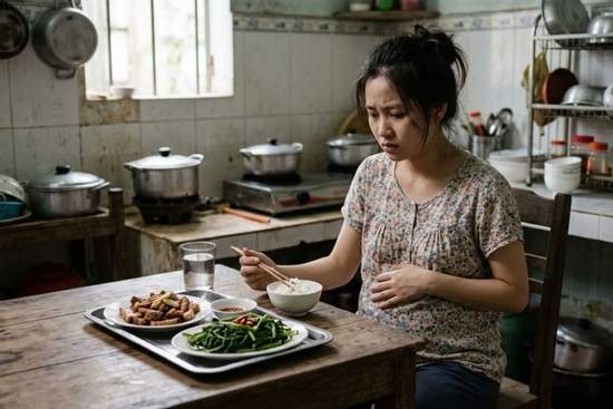 Chồng đi làm xa, tôi lủi thủi bên mâm cơm 