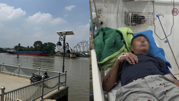 Sà lan va vào gầm cầu ở Đồng Nai, nhiều người đi xe máy ngã nhào