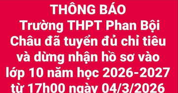 Trường THPT Phan Bội Châu dừng nhận hồ sơ trực tiếp, trả phí ghi danh
