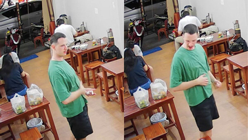 Chàng Tây vỗ bụng đen đét khen món bún bò Huế khiến dân mạng cười bò