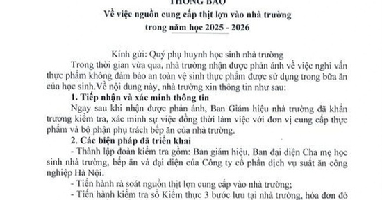Phụ huynh cắt cơm bán trú sau vụ 300 tấn thịt lợn bệnh được đưa vào trường học