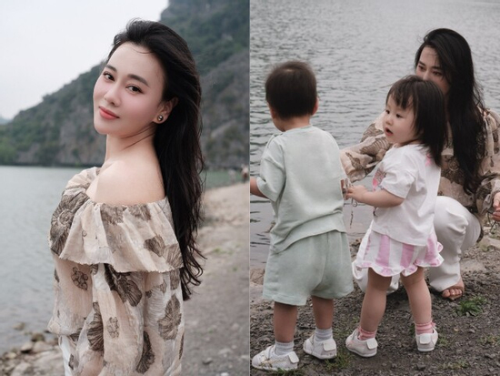 Cặp song sinh nhà Phương Oanh lớn phổng phao, đáng yêu