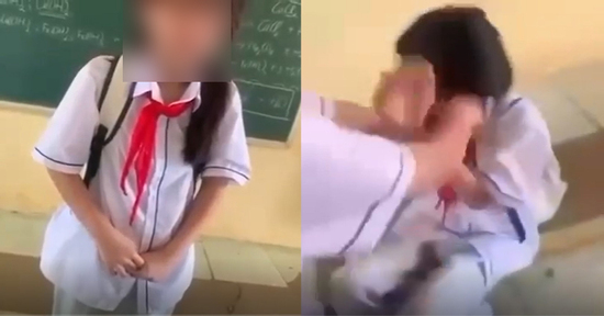 Nữ sinh ở Thanh Hóa bị nhóm bạn dùng ghế đánh vào đầu, bắt cởi áo giữa lớp