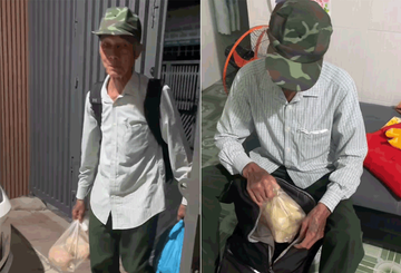 Hình ảnh ông bố 70 tuổi vượt 200km lên thăm con gái, đem theo ba lô rau, trứng khiến ai xem cũng rưng rưng nước mắt