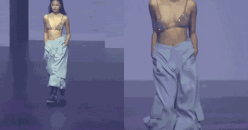 Sự cố 'tuột dây áo' trên sàn diễn và màn xử lý ấn tượng của người mẫu 23 tuổi