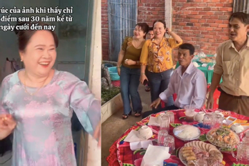 Vẻ kinh ngạc của bố lần đầu thấy mẹ trang điểm sau 30 năm cưới gây xúc động