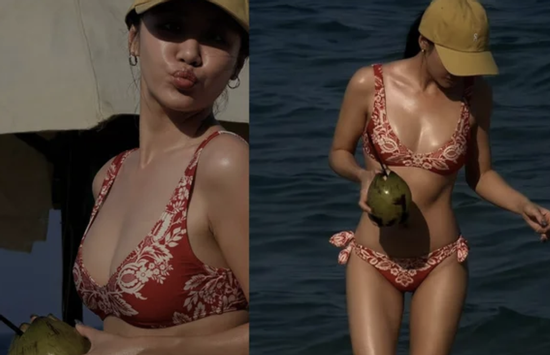 Văn Mai Hương tuổi 31 diện bikini 'bốc lửa', da nâu nổi bật