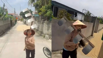 Dân mạng bức xúc hành vi phơi lúa lấn chiếm đường, còn dùng cào tấn công tài xế