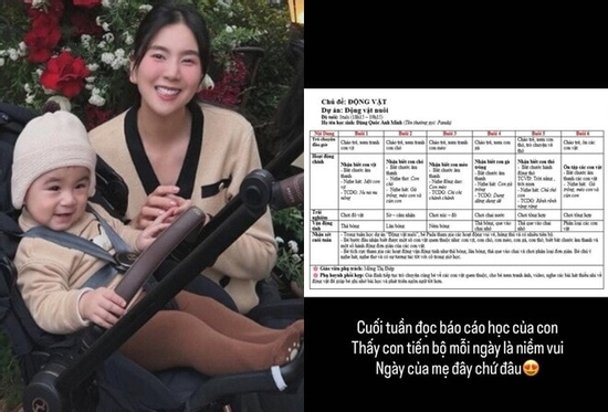 MC Mai Ngọc công khai bảng báo cáo học tập của con trai 1 tuổi