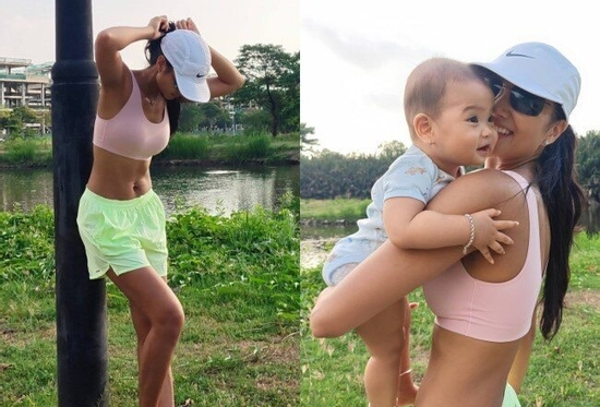 Hoa hậu H'Hen Niê khoe vóc dáng săn chắc và cuộc sống viên mãn bên con gái