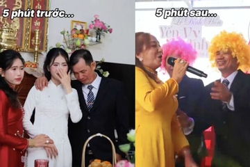 Clip bố cô dâu vừa mới khóc sụt sùi đã 'quẩy cực sung' gây bão mạng xã hội