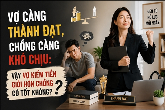 Vợ càng thành đạt, chồng càng khó chịu: Vậy vợ kiếm tiền giỏi hơn chồng có tốt không?