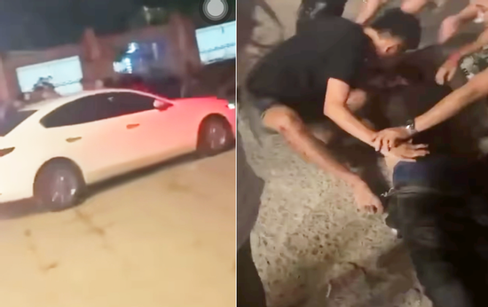 VIDEO: Tài xế lái xe ô tô cán qua người khác rồi bỏ chạy