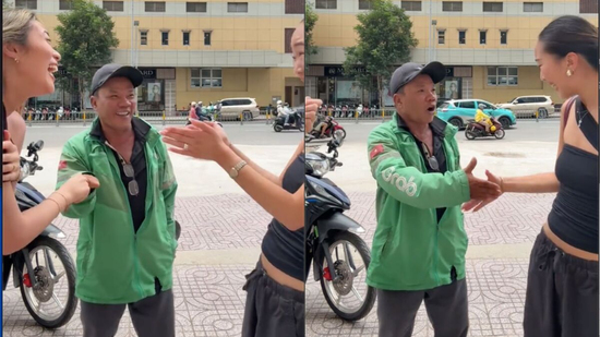 2 khách Tây vui như Tết khi gặp anh xe ôm nói tiếng Anh như gió, biết cả từ lóng