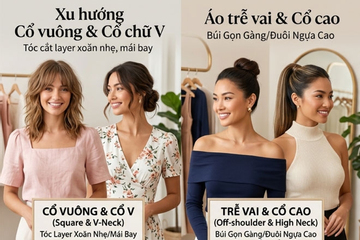 Kiểu tóc phù hợp từng dáng cổ áo nàng nên biết